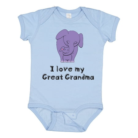 

Inktastic I Love My Great Grandma Elephant Gift Baby Boy or Baby Girl Bodysuit