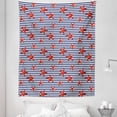 thumbnail image 1 of Starfish Tapestry, Classical Striped Backdrop with Red Colored Sea Stars Maritime Themed Pattern, Fabric Wall Hanging Decor for Bedroom Living Room Dorm, 5 Sizes, Navy White Red, by Ambesonne, 1 of 1