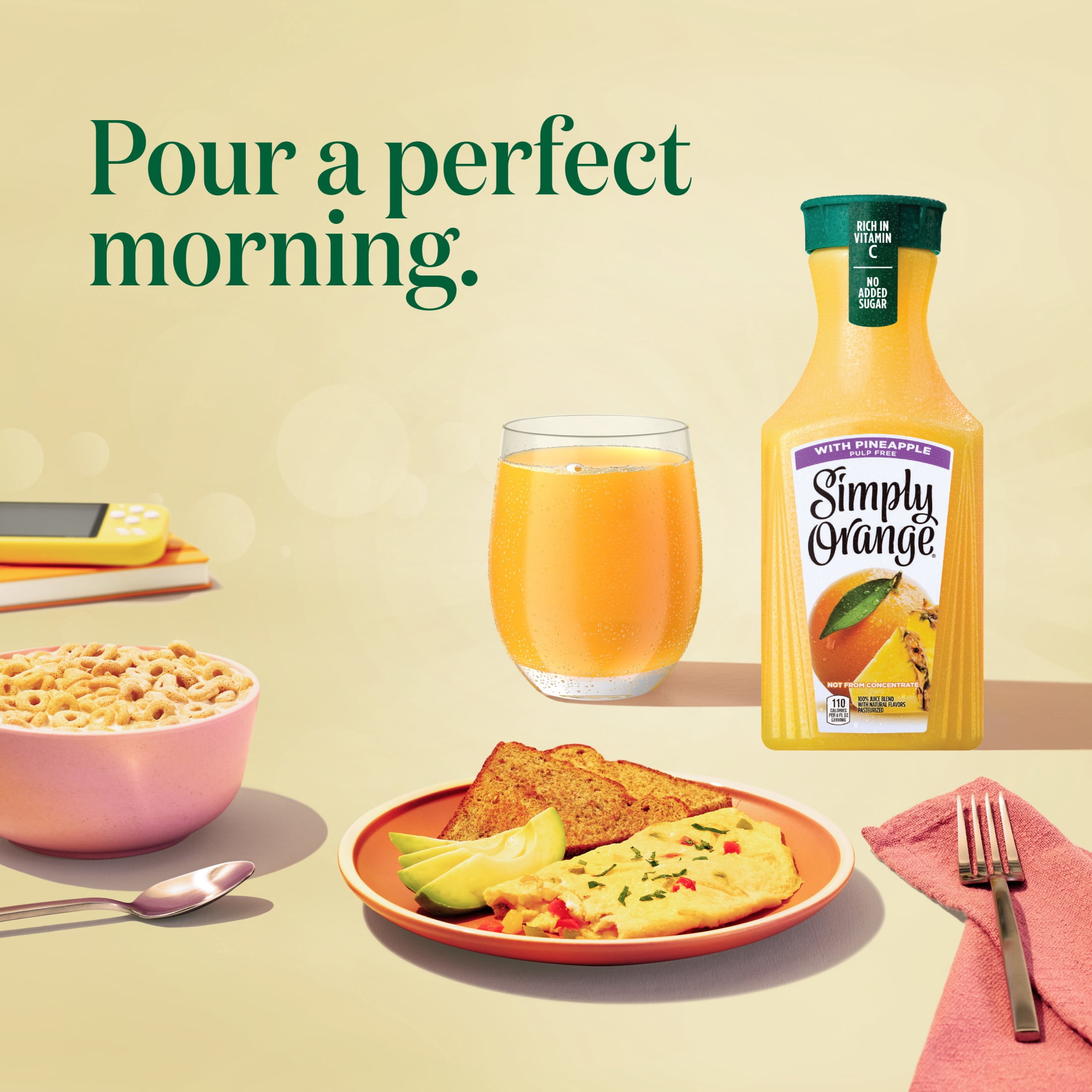Simply Orange with Pineapple Juice Drink Bottle, 52 fl oz