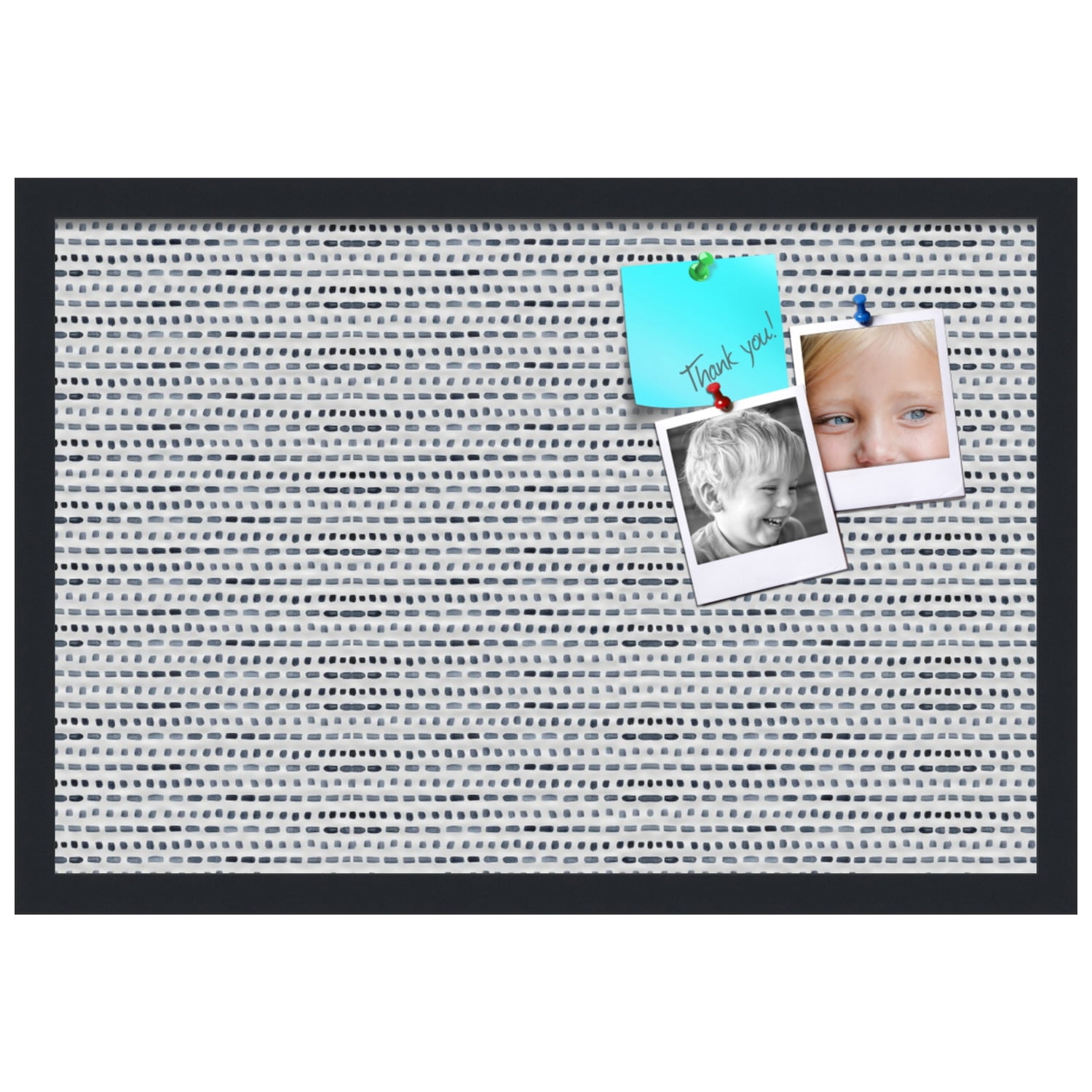 PinPix 24x16 Custom Cork Bulletin Board Watercolor Raindrops Navy Poster Board Has a Fabric Style Canvas Finish, Framed in Watercolor Raindrops Navy, by ArtToFrames (PinPix-1884)