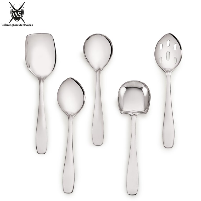 Stainless Steel Cooking Spoon Set - 5 Pieces by Utopia Kitchen