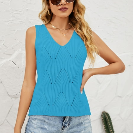 

Tawop Women S Casual Fashion Solid Color Knitting Camisole V-Neck Tank Tops Women S Maternity Clearance Under $5.00