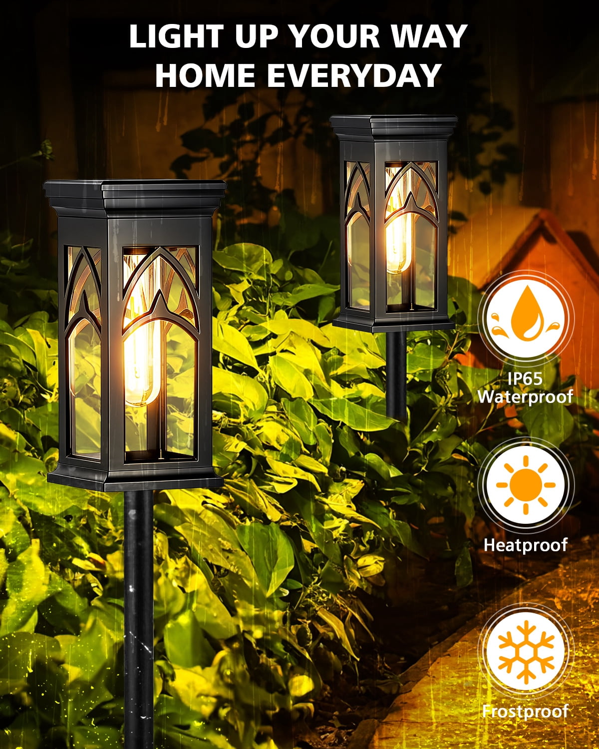 Solar Pathway Lights Outdoor 8 Pack, Solar Path Lights Outside Waterproof, Walkway Light Solar Powered Landscape Lights for Outside Garden Driveway Lawn Patio Sidewalk Yard