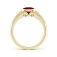 thumbnail image 2 of ANGARA Natural Vintage Inspired Bezel-Set Oval 1 ct Ruby Ring with Grooves in 14K Yellow Gold for Women (Size-7x5mm) | July Birthstone, Anniversary, Jewelry Gift for Women | Natural Ruby Ring, 2 of 8