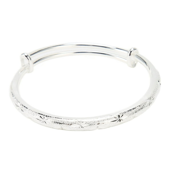 Pulsera de cuproníquel de 30 g, joyería de moda ajustada, pulsera redonda grabada para mujer.