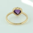 thumbnail image 3 of KIRAN FINE JEWEL Bezel Heart Purple Amethyst Heart Wedding Ring Yellow Gold Plated 925 Sterling Silver Wedding Band Ring Statement Jewelry Gift For Her, 3 of 5