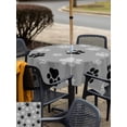 thumbnail image 6 of Square Outdoor Tablecloth with Umbrella Hole Pet Paw Printed Outside Table Cloth Waterproof Patio Table Cover Modern Black Grey Watercolor Dog Claws Zipper Tablecloths for Picnic Camping 54x54 Inch, 6 of 8