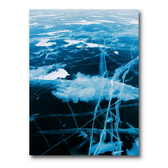 Designart ' White and Blue Ice Structure I ' Modern Canvas Wall Art Print