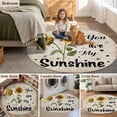 thumbnail image 5 of Vintage Sunflower Round Rugs for Living Room 4ft You Are My Sunshine Distressed Farmhouse Non Slip Circle Rug Washable Low-Profile Indoor Carpet for Bedroom, Dining Room, Bathroom, 5 of 9