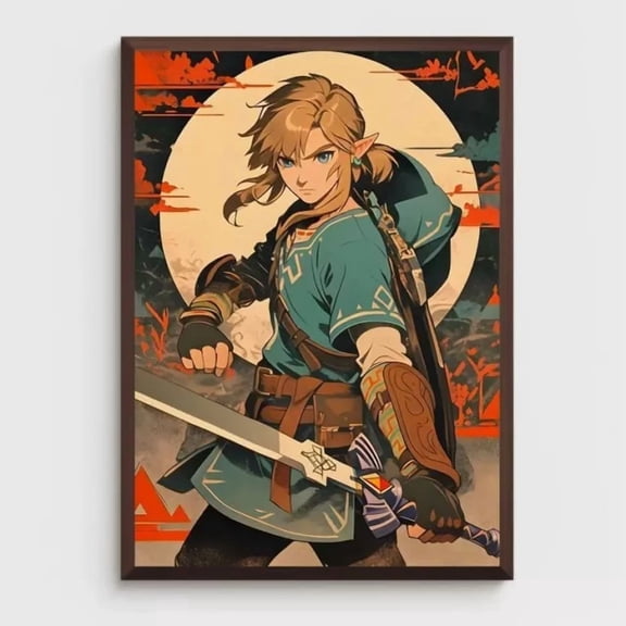 Link From Zelda Tears Of The Kingdom Poster Japanese Botw POSTER Home Decor Vintage Art Print Haging Poster Cute Birthday Gift Wall Art