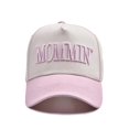thumbnail image 7 of HNMKIU Stylish Unisex Canvas Trucker Baseball Cap Adjustable Outdoor Casual Hat With Mommin Embroidery Design For Daily Wear Beige,One Size, 7 of 7