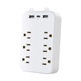 thumbnail image 1 of Protector contra sobretensiones CUTICAT 9 en 1 Extensor 6 salidas 2 USB 1 tipo C, 1 of 8