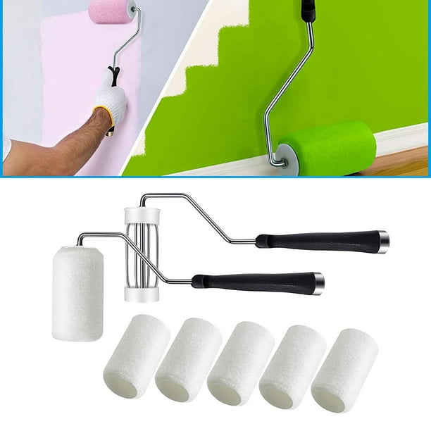 Multifunctional Sponge Paint Roller Decor Tool Supplies House Painting with Handle Decorated Garden Door
