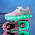 thumbnail image 3 of Kids Roller Skates Light up Shoes with Wheels Shoes LED USB Charging Roller Sneakers for Girls Boys Birthday Christmas Gift, 3 of 20