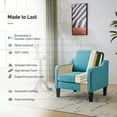 thumbnail image 2 of Ktaxon Accent Chair with Thick Cushion, Mid-Century Modern Single Sofa Linen Fabric Armchair for Living Room, Bedroom Teal, 2 of 8