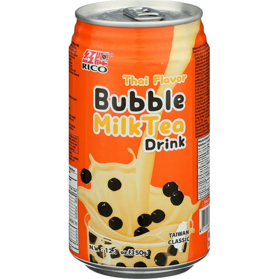Rico Thai Flavor Bubble Milk Tea Drink, 12.3 oz Can