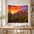 thumbnail image 5 of Saguaro Cactus in Sonoran Desert at Sunset Against Rugged Majestic Vintage for Nature Lovers Desert Landscape Art Housewarming Gift Tapestry Wall Hanging for Bedroom and Living Room, 5 of 7
