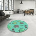 thumbnail image 4 of Ahgly Company Machine Washable Indoor Round Transitional Medium Sea Green Area Rugs, 5' Round, 4 of 7
