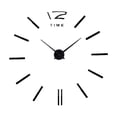 thumbnail image 1 of Reloj de pared con números grandes, adhesivo 3D con efecto espejo, decoración para el hogar y la oficina - Negro TIME negro, 1 of 9