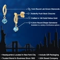 thumbnail image 2 of Gem Stone King 14K Yellow Gold Swiss Blue Topaz and Lab Grown Diamond Earrings for Women | 1.05 Cttw | Gemstone November Birthstone | Round 4.5MM, 2 of 6