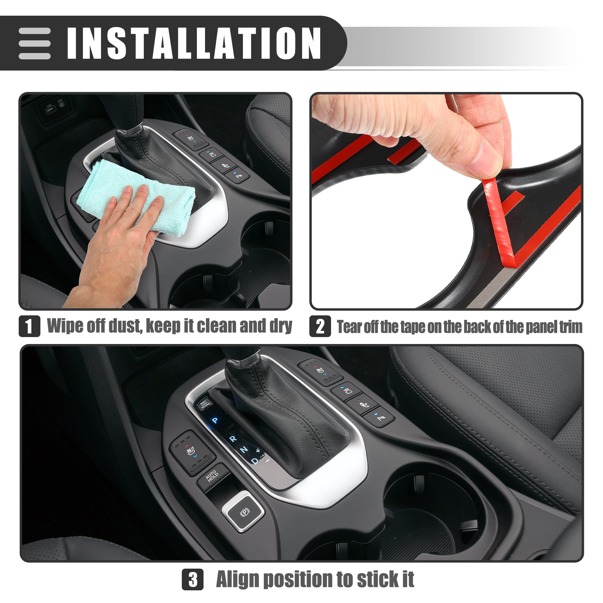 Unique Bargains Carbon Fiber Gear Shift Panel Trim for Dodge Durango 14-17 Black