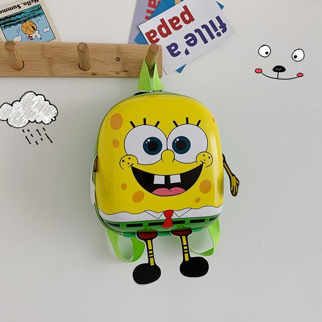 Mochila de Bob Esponja para niños y niñas, de dibujos animados morral, bonito bolso de cáscara de huevo, moda de guardería, 2021A Fivean unisex