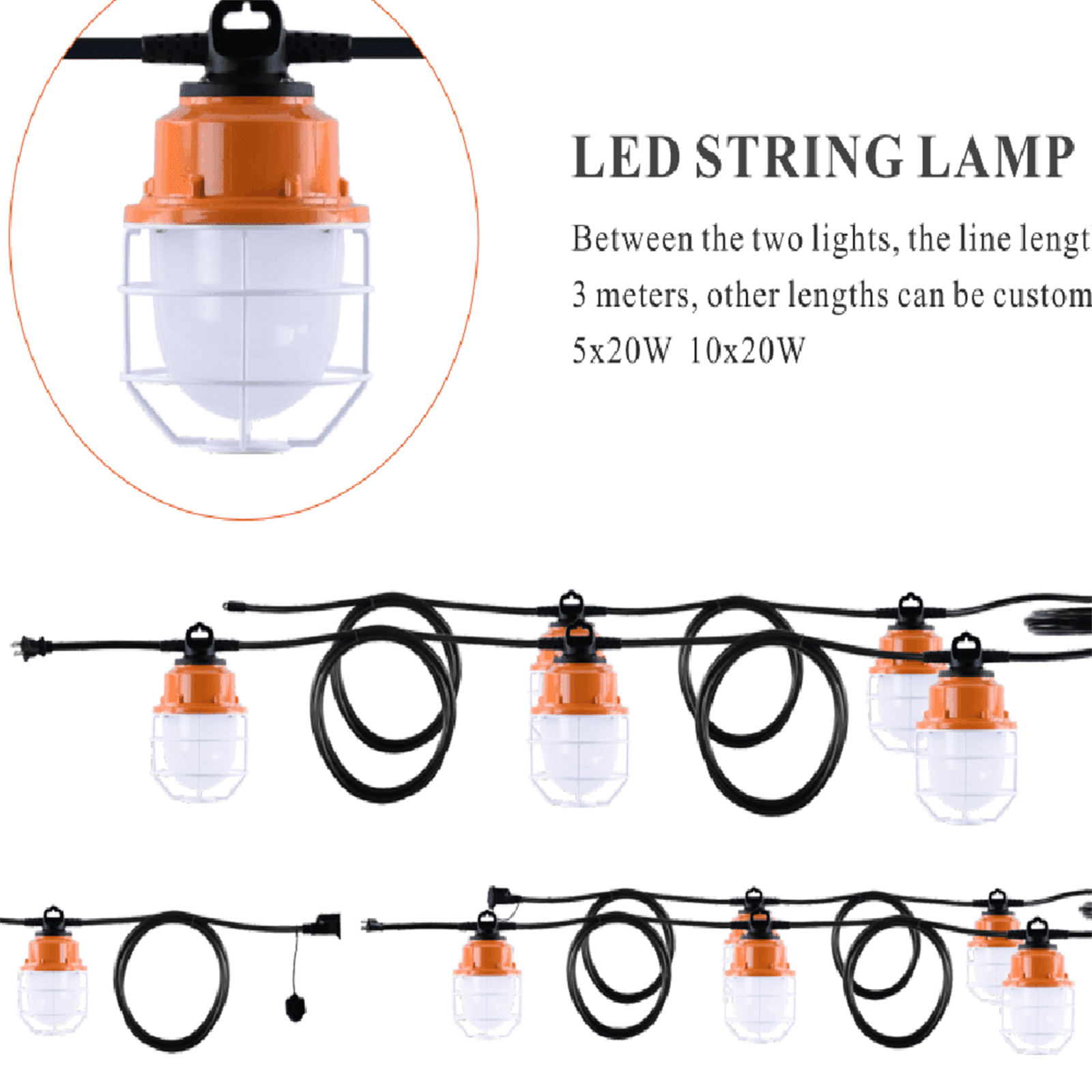 6-Pack 100W LED Shop Lights – Super Bright 11,000 LM Garage Lights With Plug, IP66 Waterproof 2 thumbnail image