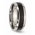 thumbnail image 4 of Titanium Polished With Black Carbon Fiber Inlay 8mm Band (Size 13) Made In China tb178-13, 4 of 4