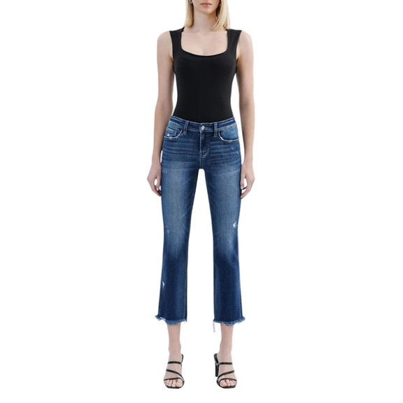 Flying Monkey - Stunned Low Rise Slim Straight Jeans with Uneven Raw Hem (27" Inseam) - F5340