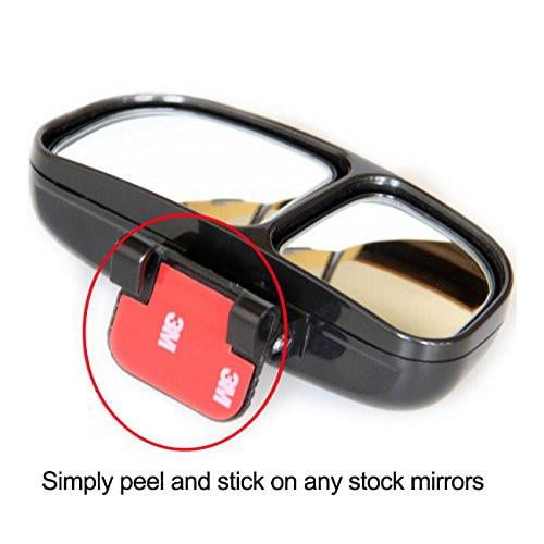 Xotic Tech Blind Spot Mirror, 2 Pieces Square Stick On Rear View Convex Side Wide Angle with DUAL Adjustable Mirrors For Car Truck SUVs Motorcycle