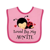 Inktastic Loved by My Auntie Ladybug Boys or Girls Baby Bib