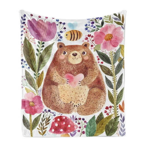 Ambesonne Multi-color Watercolor Polyester Plush Throws 60" x 50"