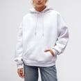 thumbnail image 7 of Spring Fashion Hoodie for Women with Wing Sequin Design Cozy Pullover Casual Loose Fit Long Sleeve Sweatshirt for Daily Wear Hooded White XXXL, 7 of 7