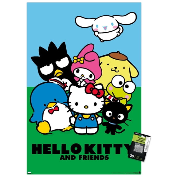 Hello Kitty and Friends: 21 Core - Standing Wall Poster with Push Pins, 22.375" x 34"
