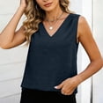 thumbnail image 6 of cocolona Womens Summer Tank Tops Fashion Solid Color Loose Fit V Neck Sleeveless Shirts Dressy Casual Blouses, 6 of 6