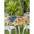 thumbnail image 3 of Outdoor Tablecloths with Umbrella Hole & Zipper, Ladybugs Eucalyptus Round Tablecloth 54 Inch, Spring Botanical Leaves Yellow Waterproof Table Cloth, Patio/Pool/Picnic Table Covers, 3 of 8