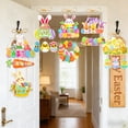 thumbnail image 2 of PEIBang Happy Easter Door Sign Easter Decorations,Cute Bunny Easter Egg Paper Door Sign Hanging Ornament for Easter Farmhouse Home Party Decor, 2 of 7