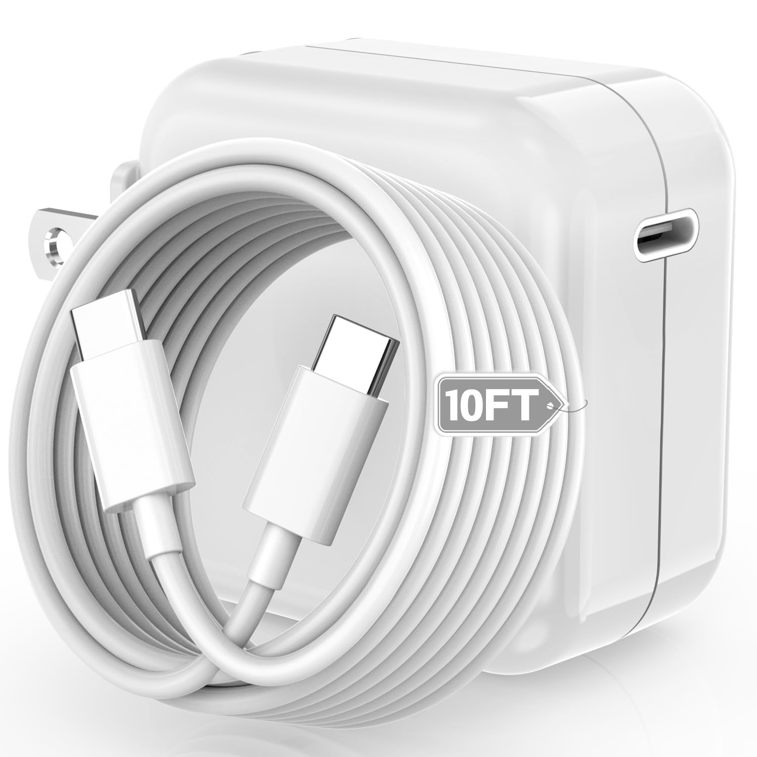 USB C Fast Charger for MacBook Pro/Air 16" 15" 14" 13", iPad Pro & All USB C Devices, 96W Power Adapter with 10FT USB-C Cable