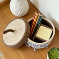 thumbnail image 6 of UUHYTG Rope Cake Shaped Storage Basket with Lid, Decorative Organizer for Toys Keys and Small Items in Bedroom Nursery or Living Room, Soft Flexible Space-Saving Storage, 6 of 6
