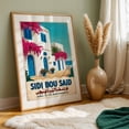 thumbnail image 6 of Sidi Bou Said Poster – Vintage North Africa Art Print - Sidi Bou Said Tunis Governorate Tunisia Illustration Travel Poster Architecture Vintage Coastal Seaside Unframed Wall Art Print 16 x 24 inches, 6 of 60