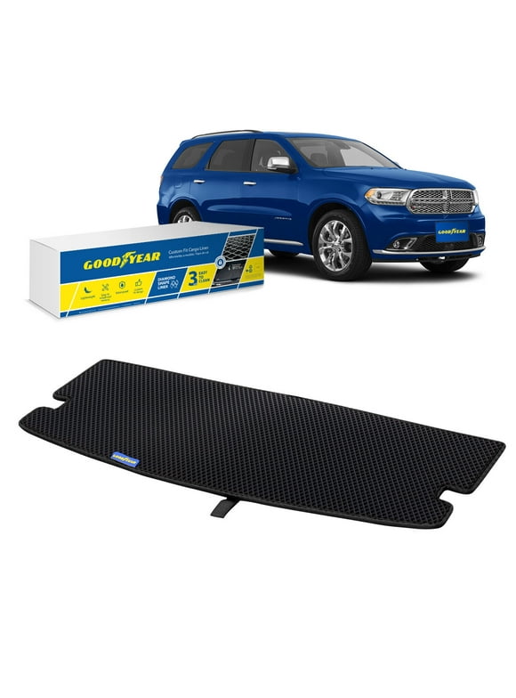 Goodyear Custom Fit Cargo Mat Liner for Dodge Durango 2011-2024 - Heavy Duty Trunk Liner, Diamond Shape, Luggage with Waterproof, Liquid & Dirt Trapping Technology - Anti-Slip Cargo Liner - GY006329