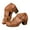 Brown, variant on Mostsola Womens Heeled Sandals Peep Toe Boho T-Strap Pumps Shoes Comfortable Ankle Strap Heels