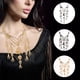 thumbnail image 2 of Collar para mujer, joyería para mujer, collar con colgante de cadena de calavera de acero de aleación punk, estilo hip hop, color dorado vintage, negro, con estilo., 2 of 4