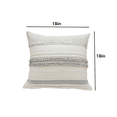 thumbnail image 3 of FTCBJJA Set of 2 Farmhouse Throw Pillow Covers 18x18 Striped Neutral Decorative Pillows Cushion Case for Sofa Couch Chair Bedroom Modern Decor, Gray and Off White, 3 of 5