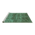 thumbnail image 2 of Ahgly Company Machine Washable Indoor Rectangle Oriental Turquoise Blue Traditional Area Rugs, 2' x 3', 2 of 4