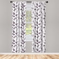 thumbnail image 5 of Ambesonne Music Window Curtains, Musical Instruments and Notes, Each 28" W x 84" L, Eggplant and White, 5 of 5