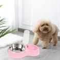 thumbnail image 1 of Juego de cuencos de agua Y comida Salvador cuencos dobles acero inoxidable para perros gatos con dispensador rosa, 1 of 10