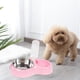 thumbnail image 1 of Juego de cuencos de agua y comida para mascotas, cuencos dobles para perros y gatos, dispensador de agua para regar animales pequeños, cachorros de Rosa, 1 of 8