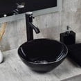 thumbnail image 2 of Lavabo Ovalín ESATTO Negro Brillo Resina 32 Cms Dia ON-001, 2 of 2
