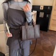 thumbnail image 4 of Sunyuer Women Vintage Braided Detail Tote Handbag, PU Leather Small Work Commuter Shoulder Purse, Fashion Portable Top Handle Bag with Detachable Adjustable Crossbody Strap, 4 of 8